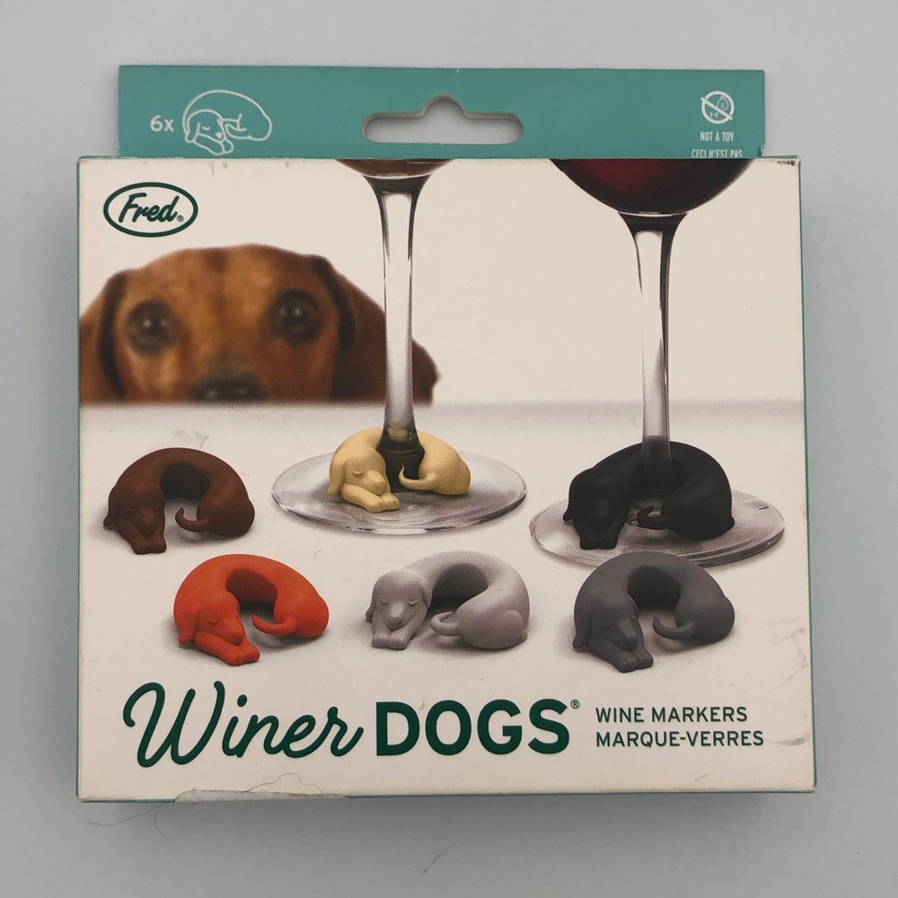 Dachshund Dogs Wine Markers - Vibrant Set Winer Dogs by Fred